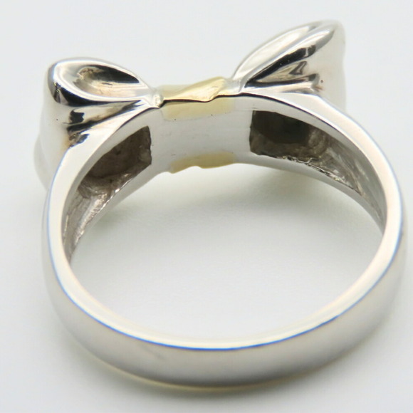 Tiffany & Co. Ribbon Ring, 925 Sterling Silver, 18K Yellow Gold, Women's, Com... - Picture 8 of 11